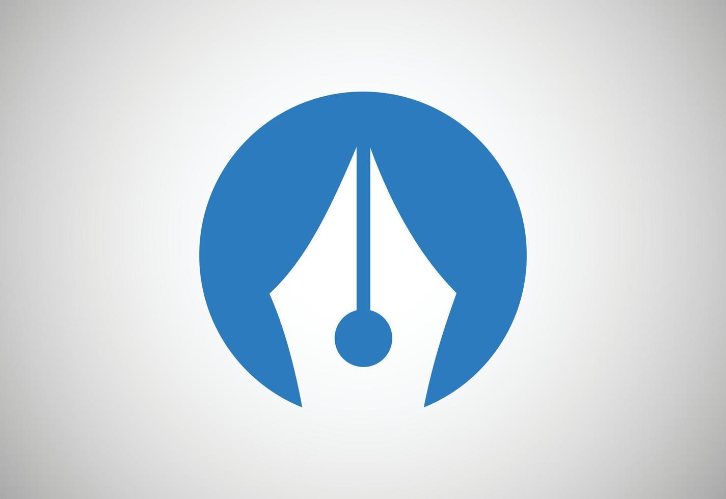 Fountain pen writing logo design, Vector design concept