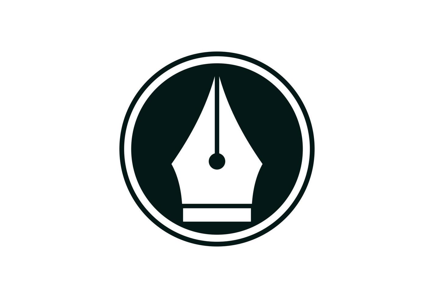 Fountain pen writing logo design, Vector design concept