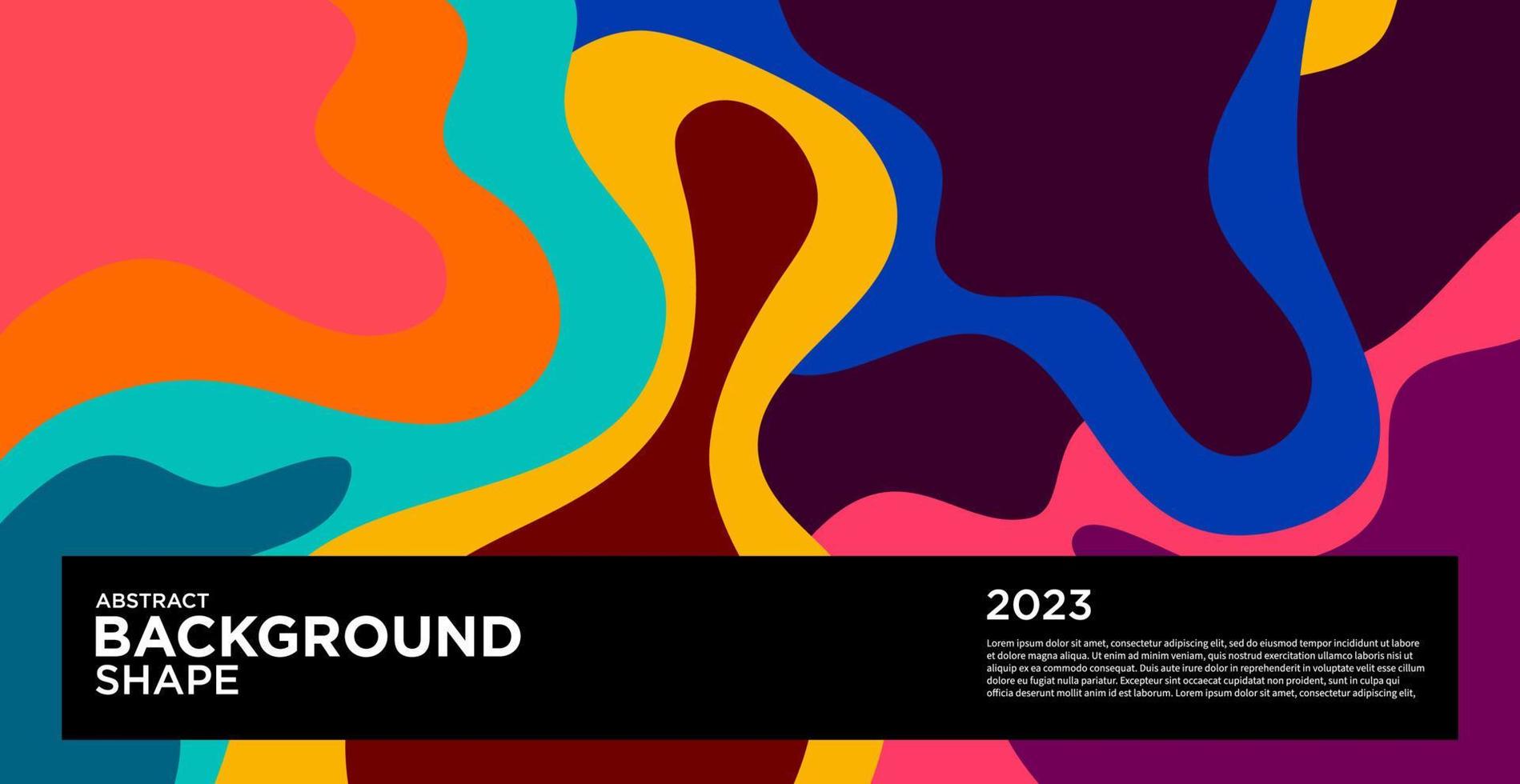 New year 2023 design template with fluid colorful abstract, colorful background, poster, flyer, social media vector