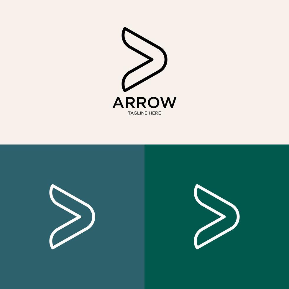 flecha del logotipo. la forma de flecha geométrica se puede utilizar para el logotipo empresarial y tecnológico. elementos de plantilla de diseño de logotipo de vector plano.