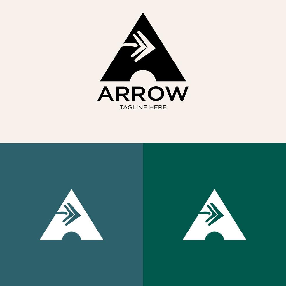Logo Arrow. geometric arrow shape Can be used for Business and Technology Logo. Flat Vector Logo Design Template Elements.