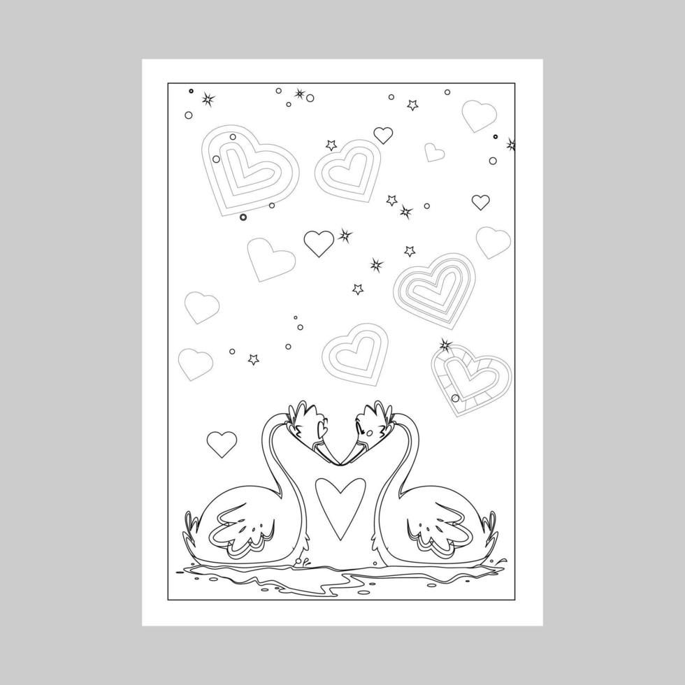 valentine day coloring pages vector