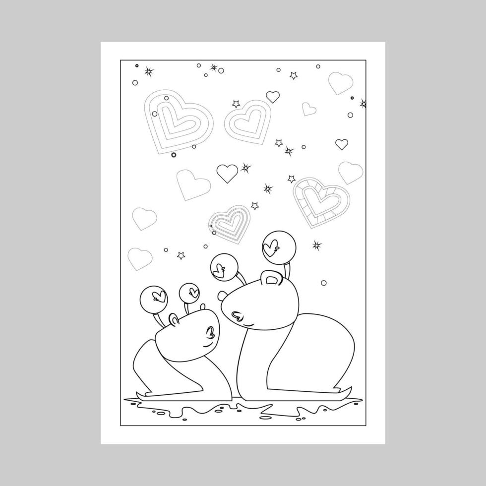 valentine day coloring pages vector