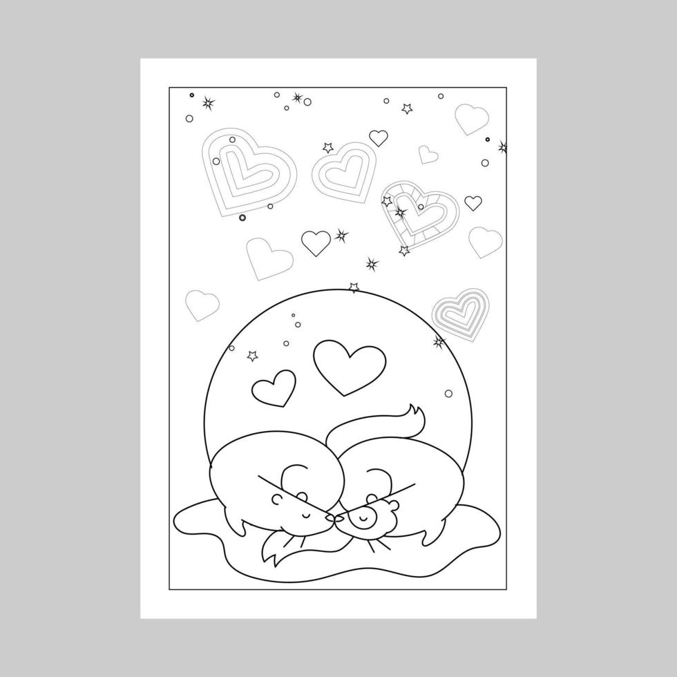 valentine day coloring pages vector