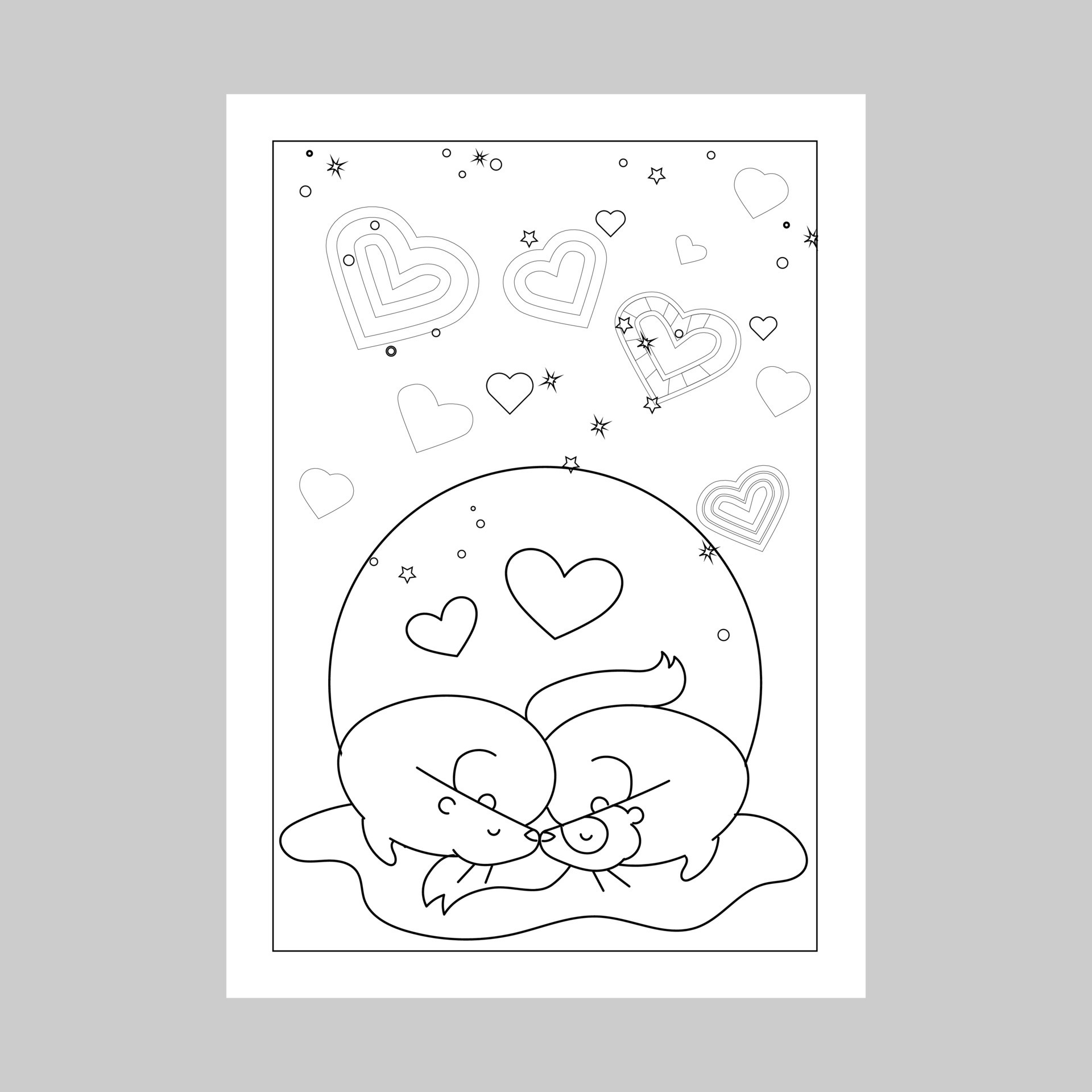 valentine day coloring pages 17347965 Vector Art at Vecteezy