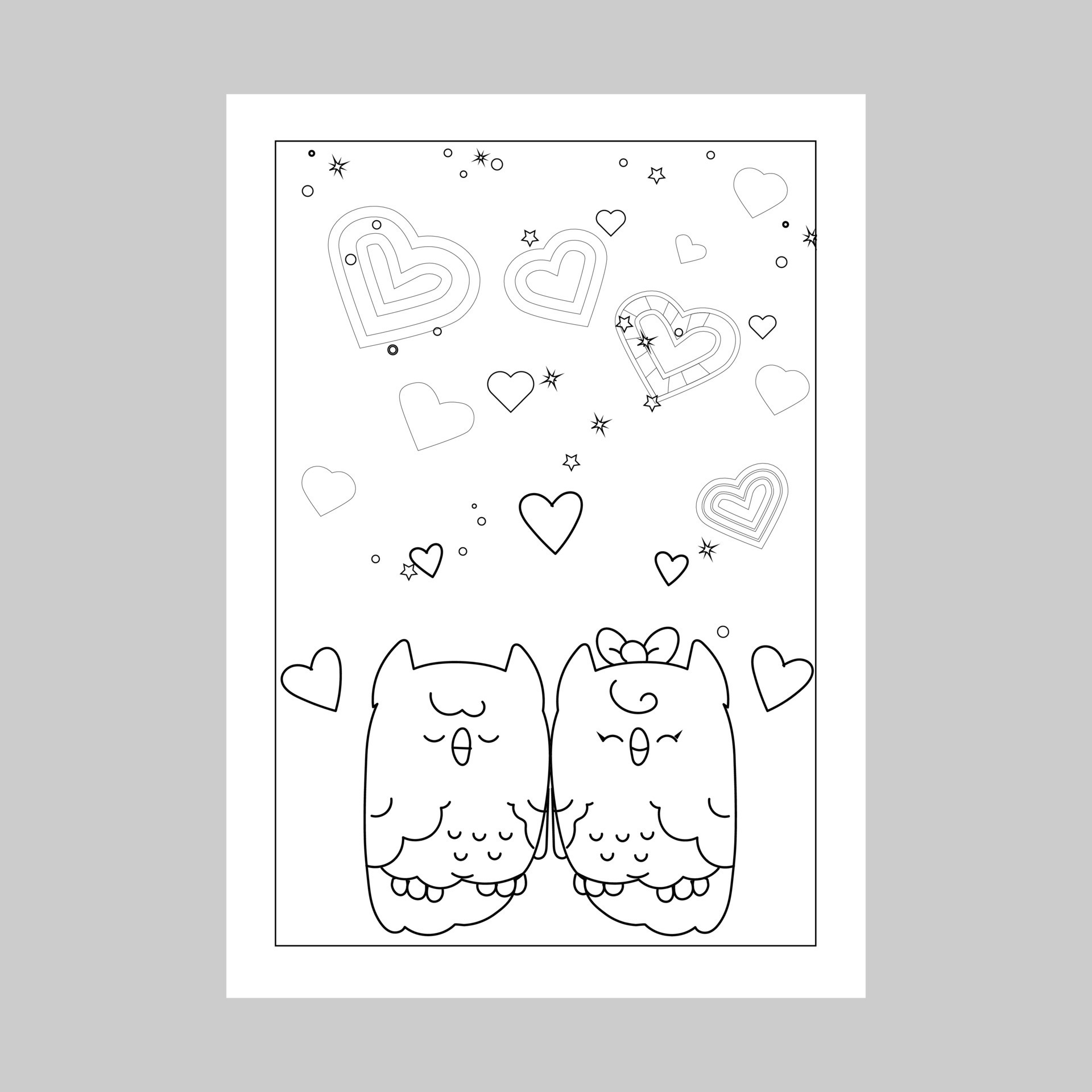 Valentine Day Coloring Pages 17347966 Vector Art At Vecteezy