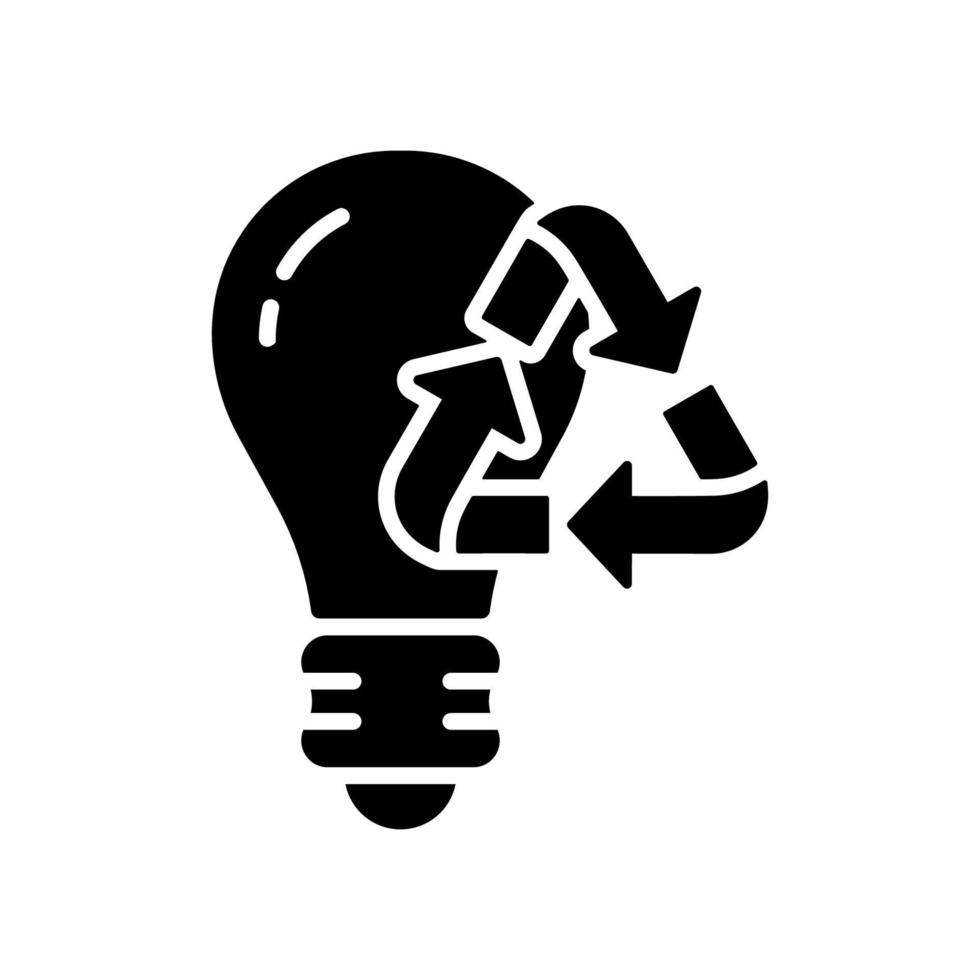 Ecological Renewable Light Bulb Environmental Protection Line Icon. Low-Energy Lamp Pictogram. Eco Electricity Lightbulb Renewable Resource Outline Icon. Editable Stroke. Isolated Vector Illustration.