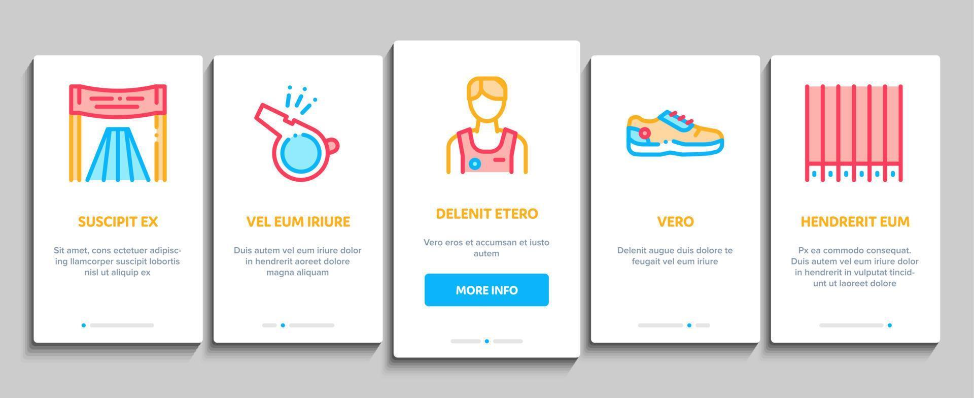 Marathon Onboarding Elements Icons Set Vector