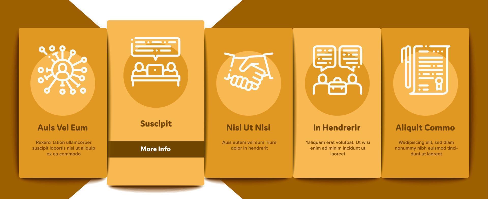 Contract Onboarding Elements Icons Set Vector