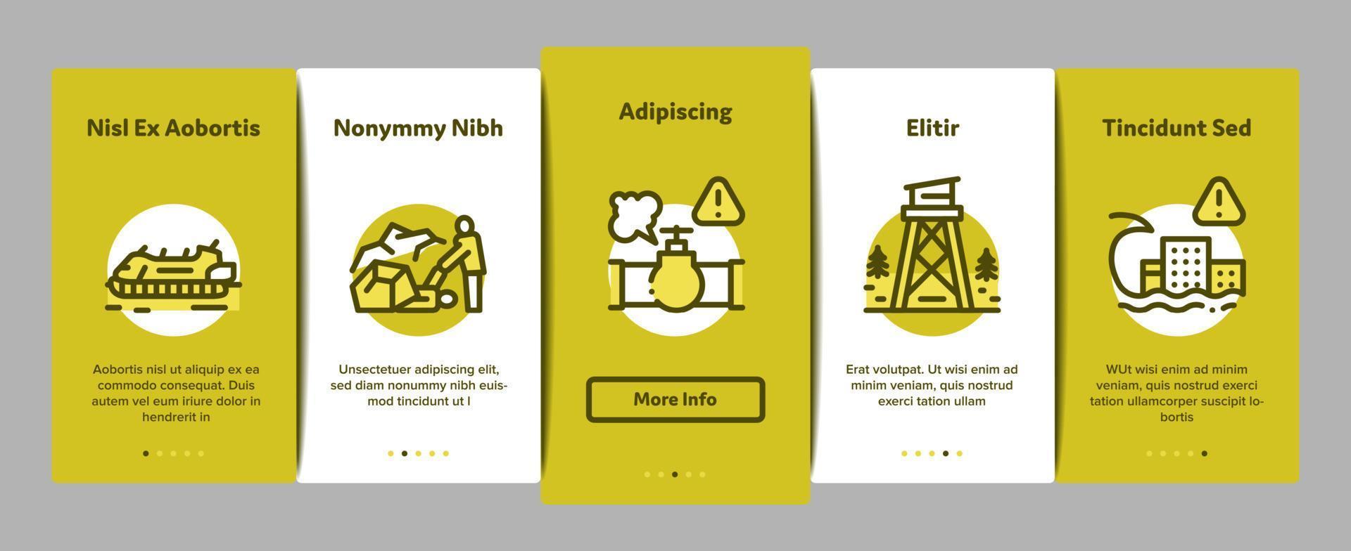 Rescuer Equipment Onboarding Elements Icons Set Vector