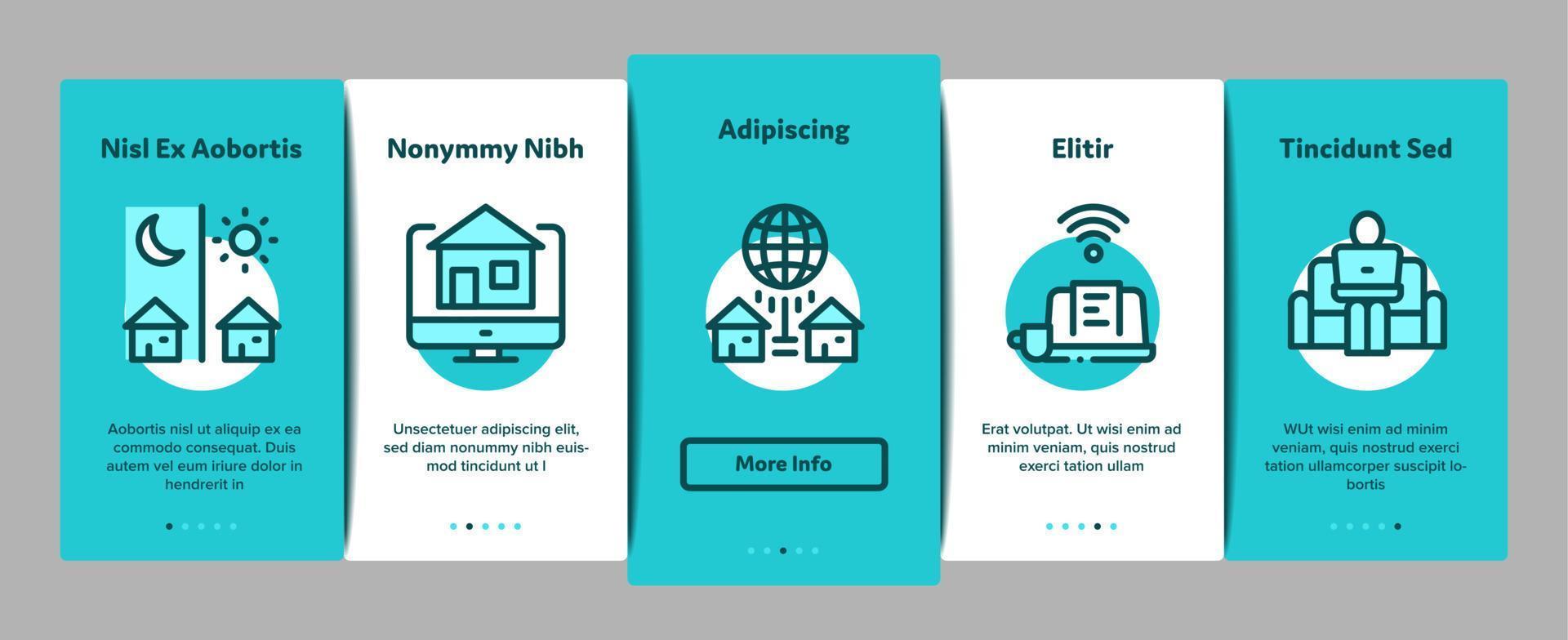 conjunto de iconos de elementos de incorporación independientes de trabajo remoto vector