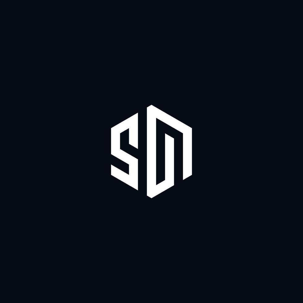 SN initial monogram vector icon illustration