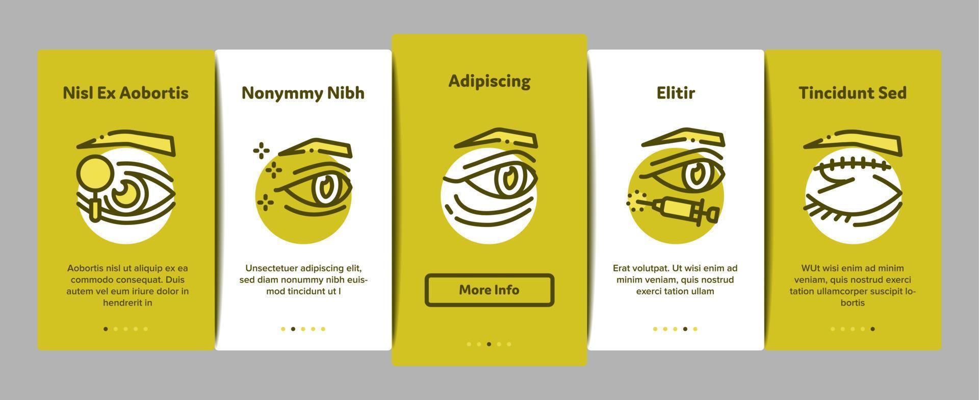 Eyelid Surgery Healthy Onboarding Elements Icons Set Vector