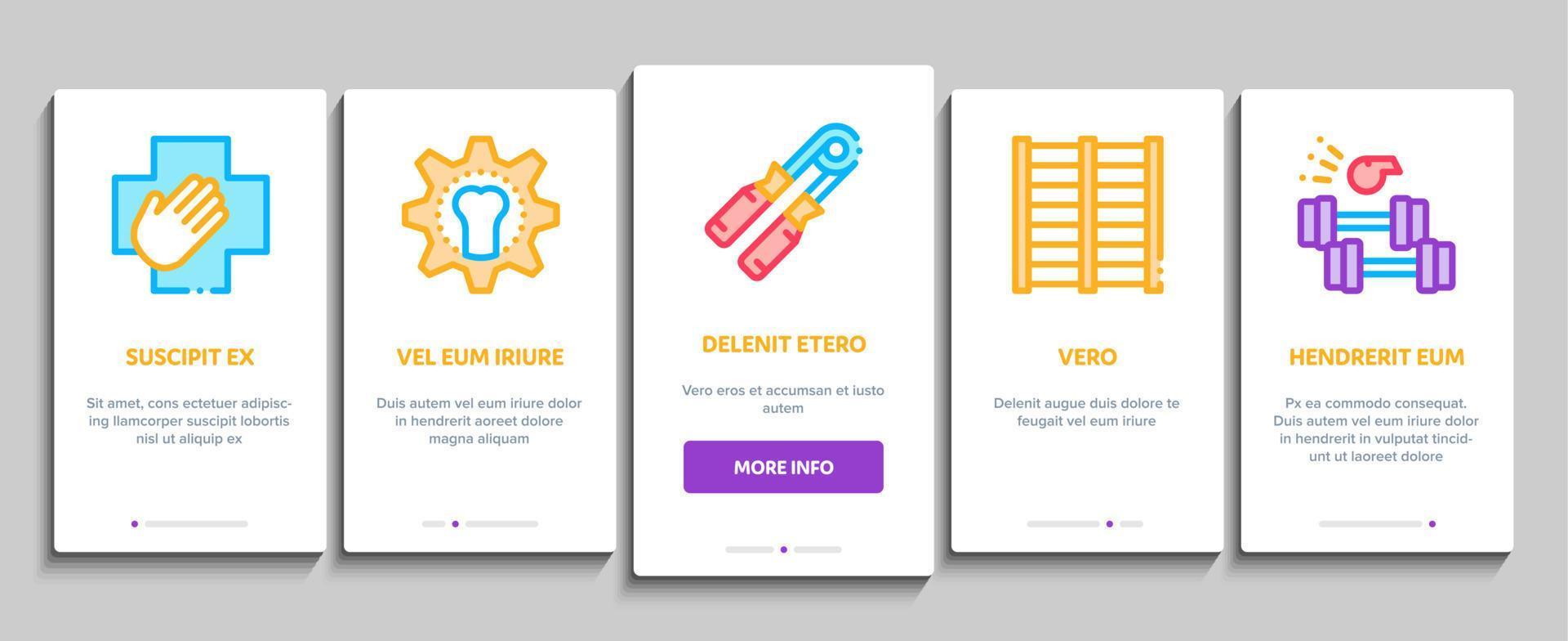 Physical Therapy And Recovery Onboarding Elements Icons Set Vector
