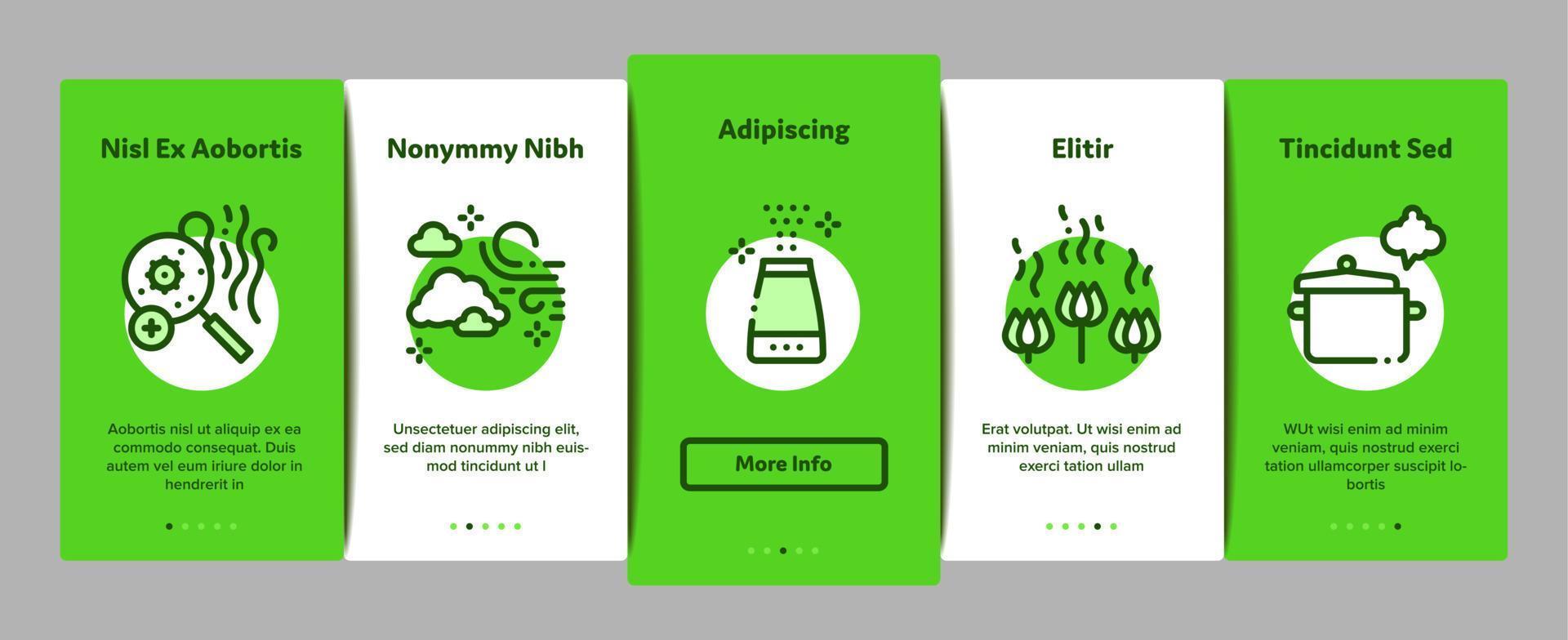Odor Aroma And Smell Onboarding Elements Icons Set Vector