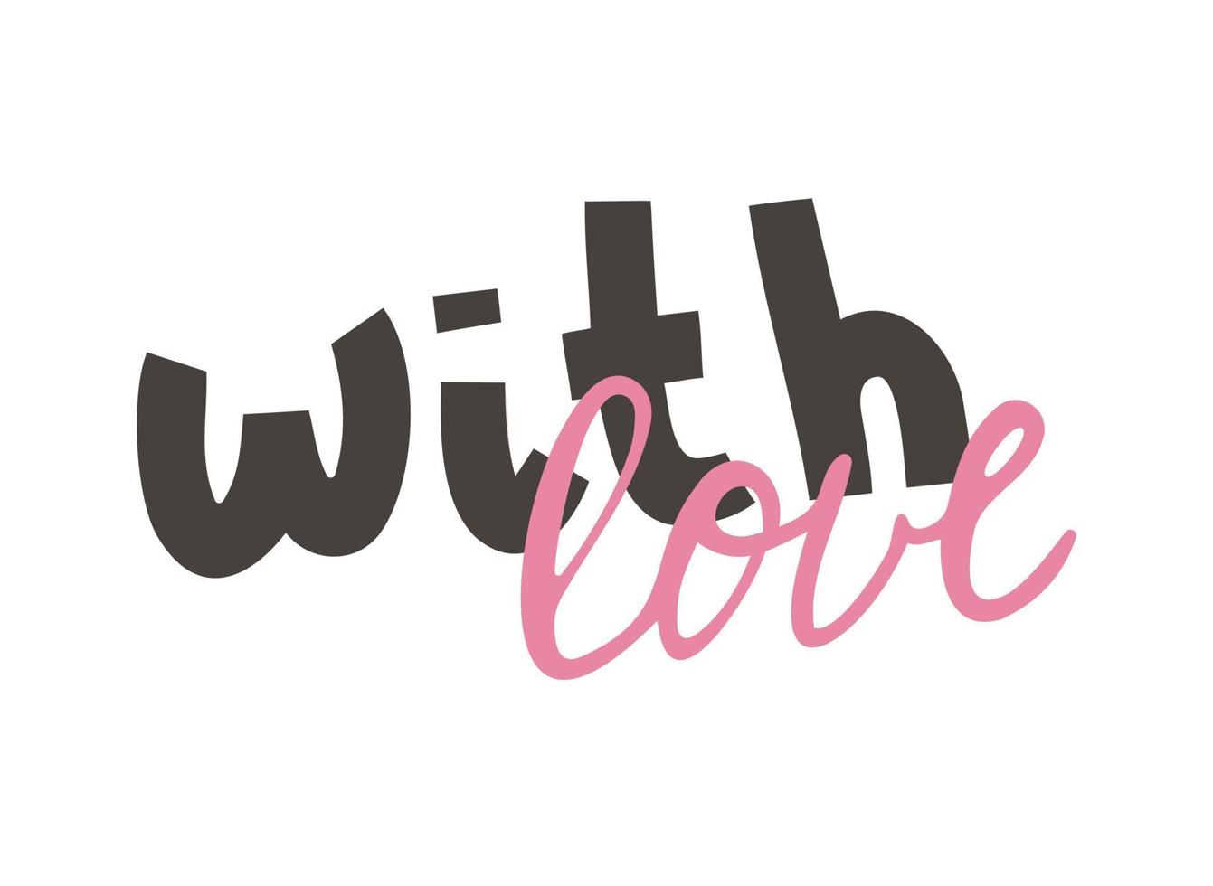 With love hand drawn lettering vector