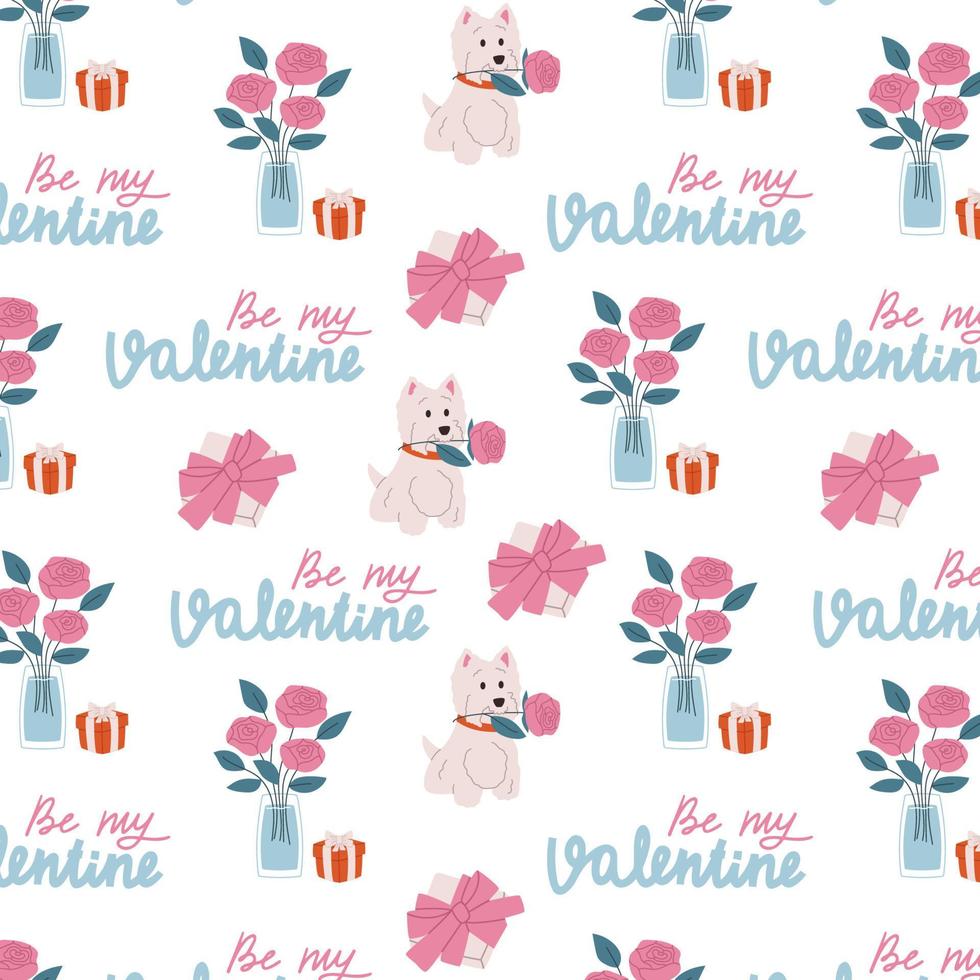 Valentines day seamless pattern vector