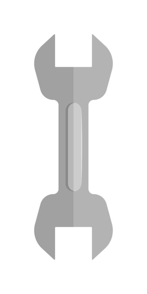 Wrench icon. Gray monochrome illustration of wrench vector icon for web on white background. Spanner repair tool. Mechanic or engineer instruments. Support service vector illustration