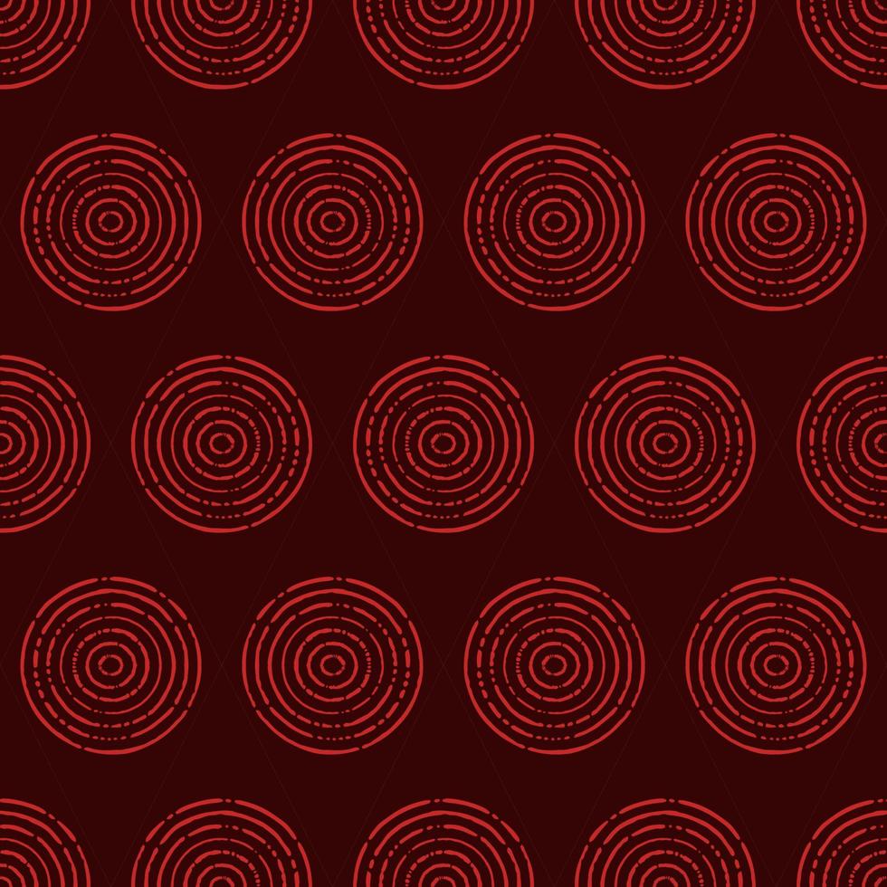 Seamless asian background pattern. Abstract geometric graphic design print pattern. Seamless geometric red organic rounded lines on dark red background pattern. vector