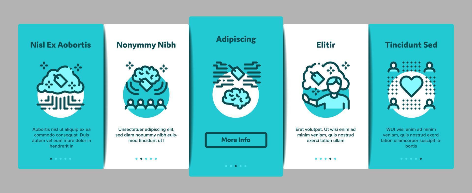 Neuromarketing Business Strategy Onboarding Elements Icons Set Vector