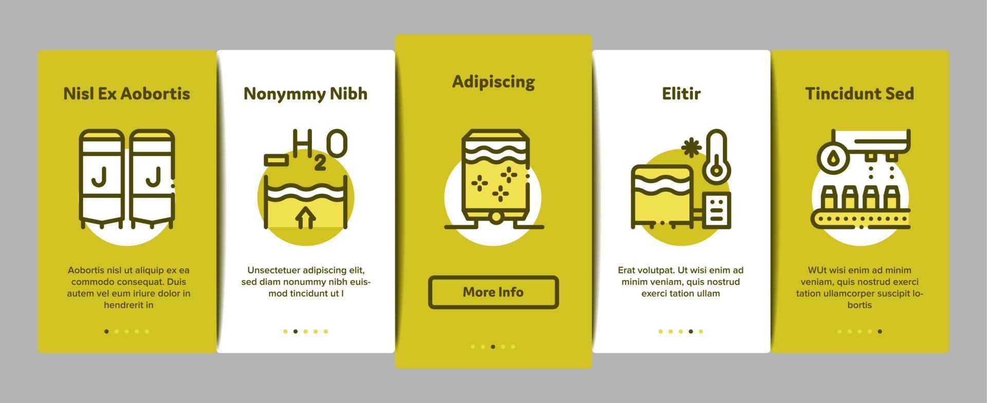 Juice Production Plant Onboarding Elements Icons Set Vector