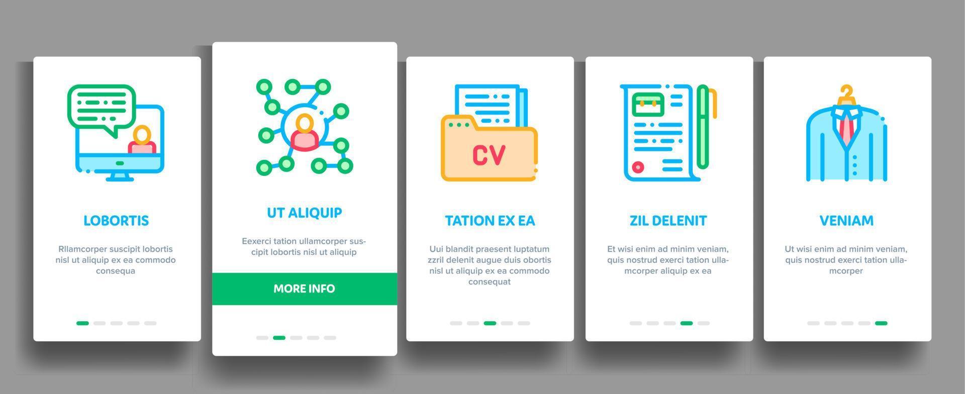 Job Hunting Elements Vector Onboarding