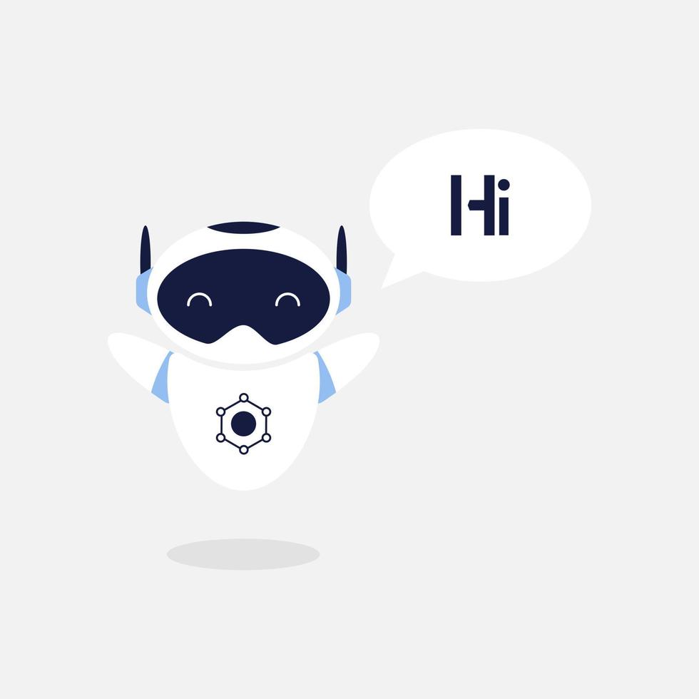 Illustrative Cute Artificial Intelligence Robot vector