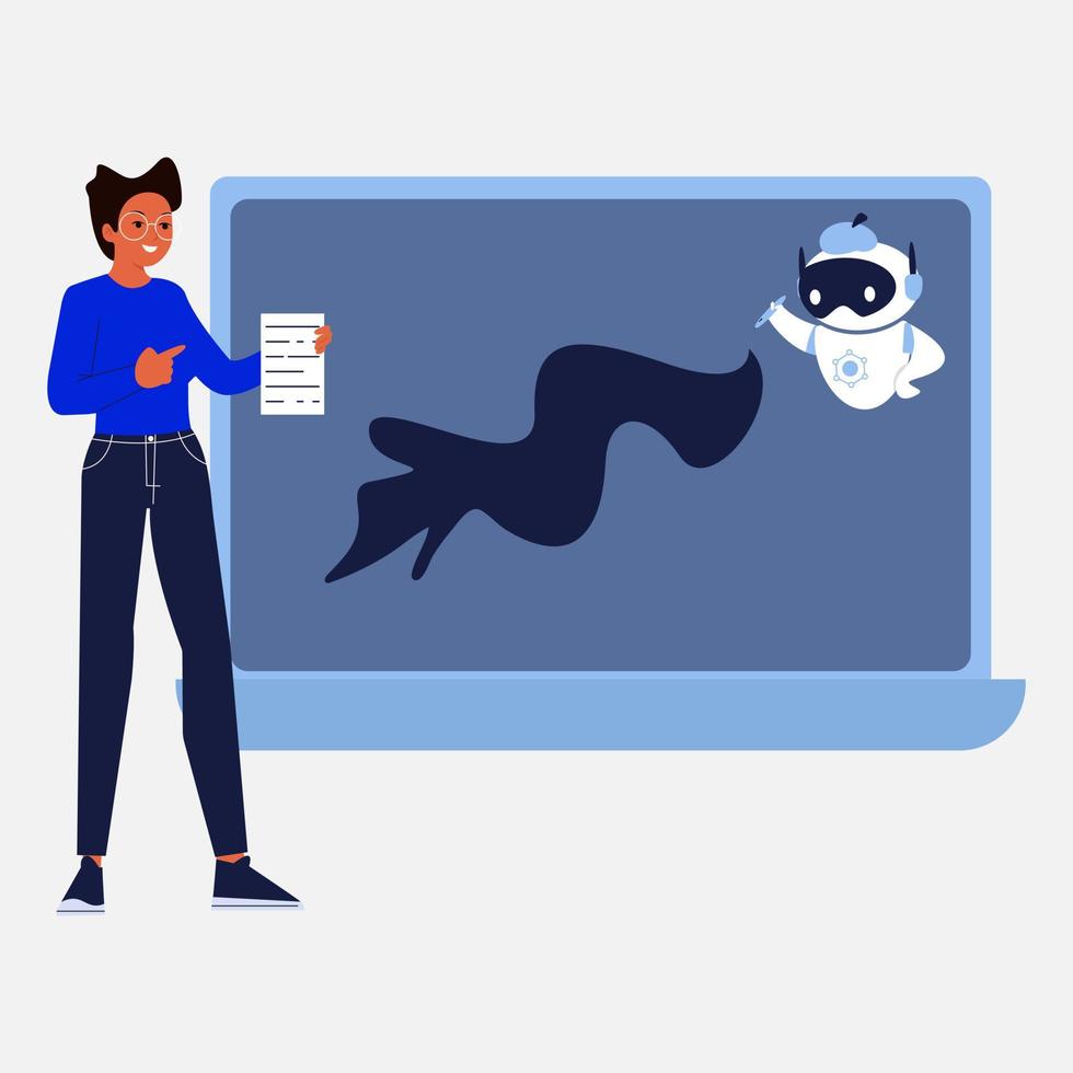 Artificial Intelligence and Human Text to Image vector