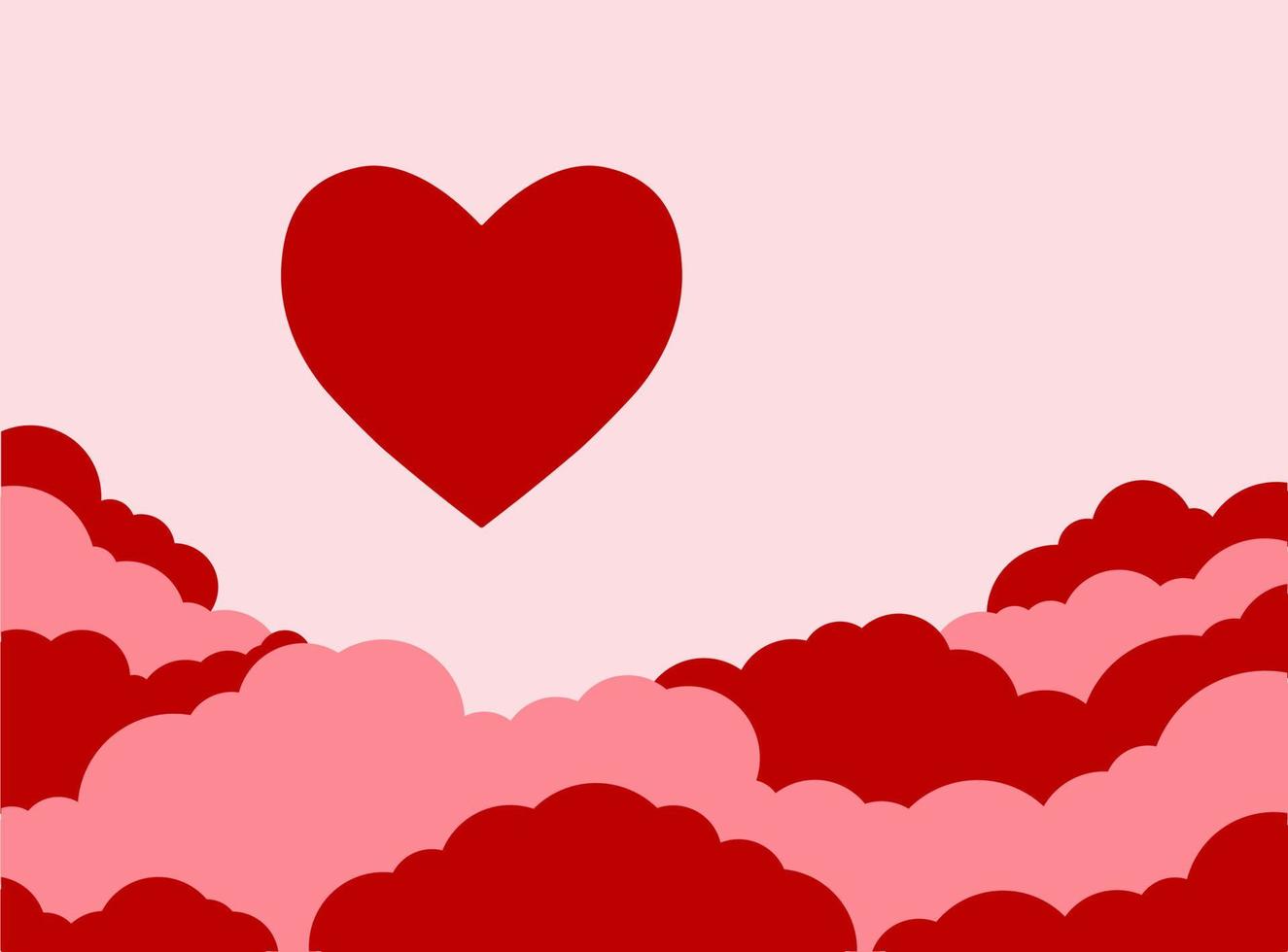 Vector valentines day pink cloud background