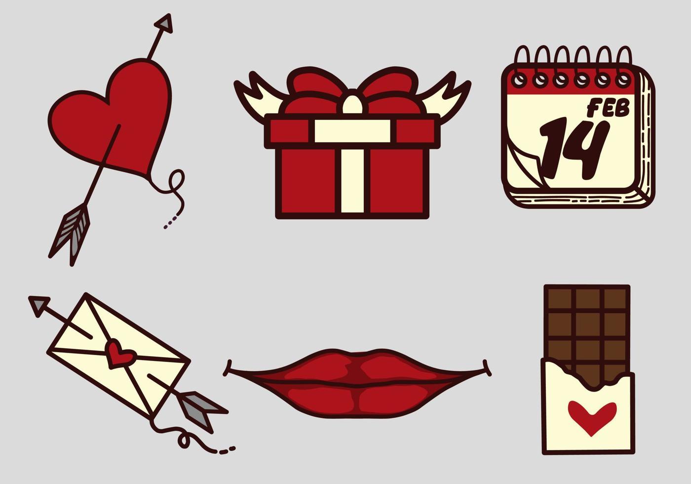 Vector set of valentine's day icons