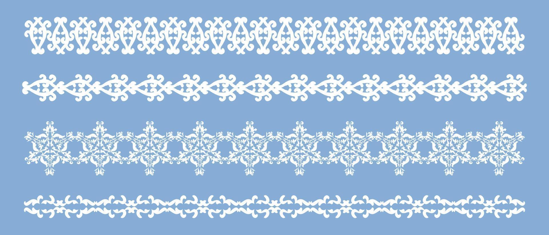 Elegant horizontal vintage pattern. Vector set divayder. A collection of vintage frame and border. Frame template. Modern design element.