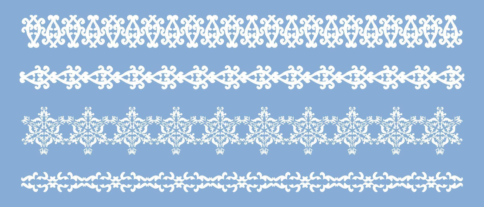 Elegant horizontal vintage pattern. Vector set divayder. A collection of vintage frame and border. Frame template. Modern design element.