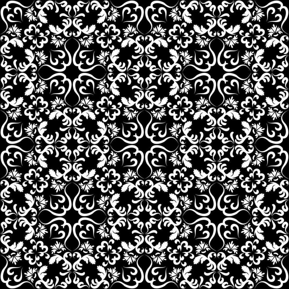 lujosa textura barroca. patrón antiguo de vector blanco y negro sin costuras. para tela, azulejo, papel pintado o embalaje.