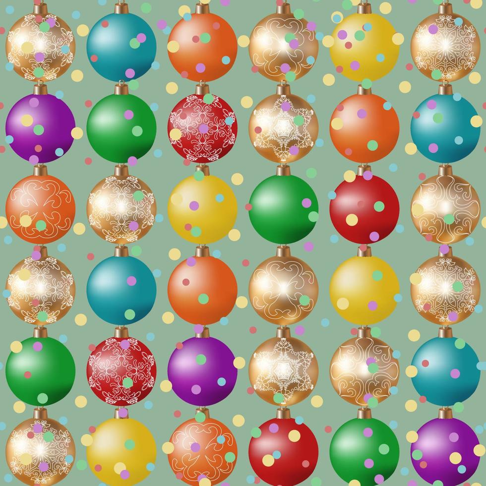 vector fondo transparente de año nuevo con adornos navideños y confeti. para la decoración festiva de año nuevo en paredes, telas y otras superficies.