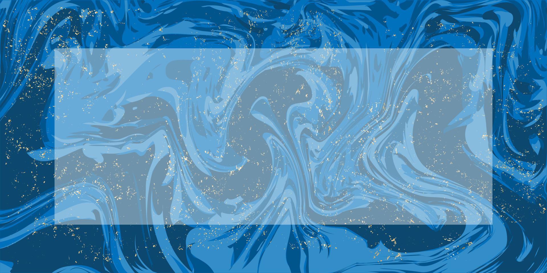 fondo azul con espacio para texto. fondo azul mármol con grunge dorado. efecto de onda ilustración vectorial vector