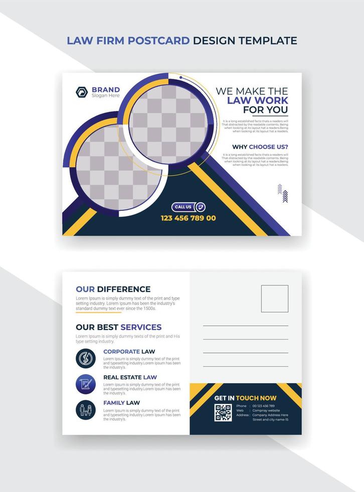 Law Firm postcard Corporate postcard template design 17349147 Vector