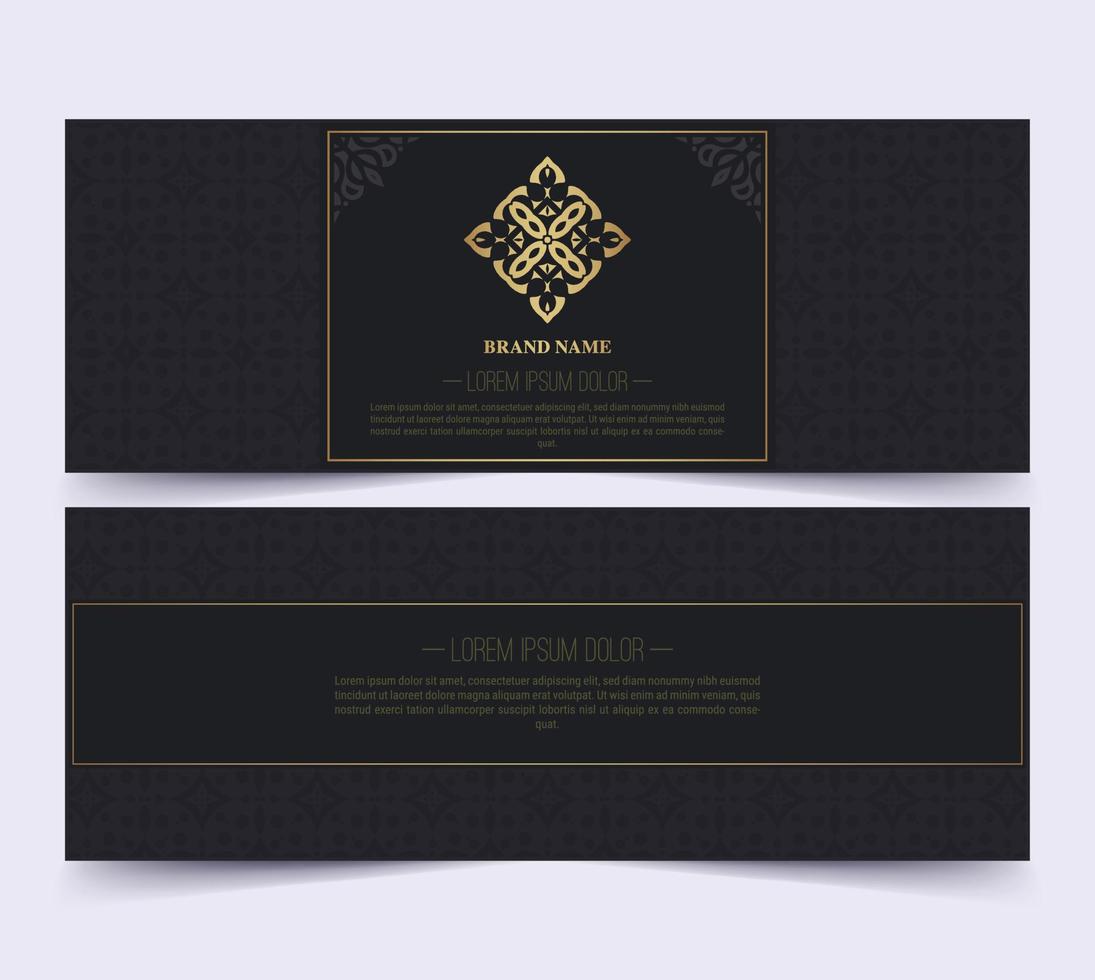 Luxury business card and vintage ornament logo vector template