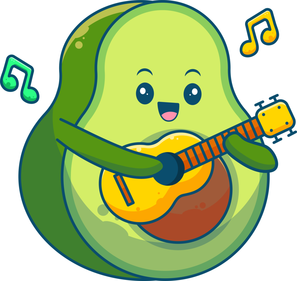 cute avocado cartoon png