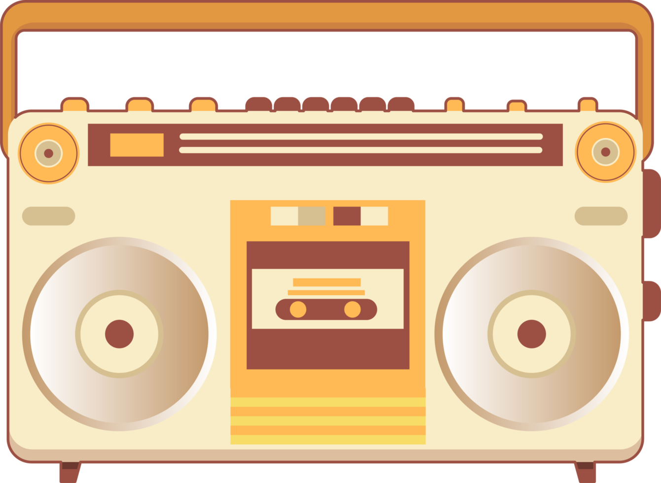 ilustración retro de radio y música png