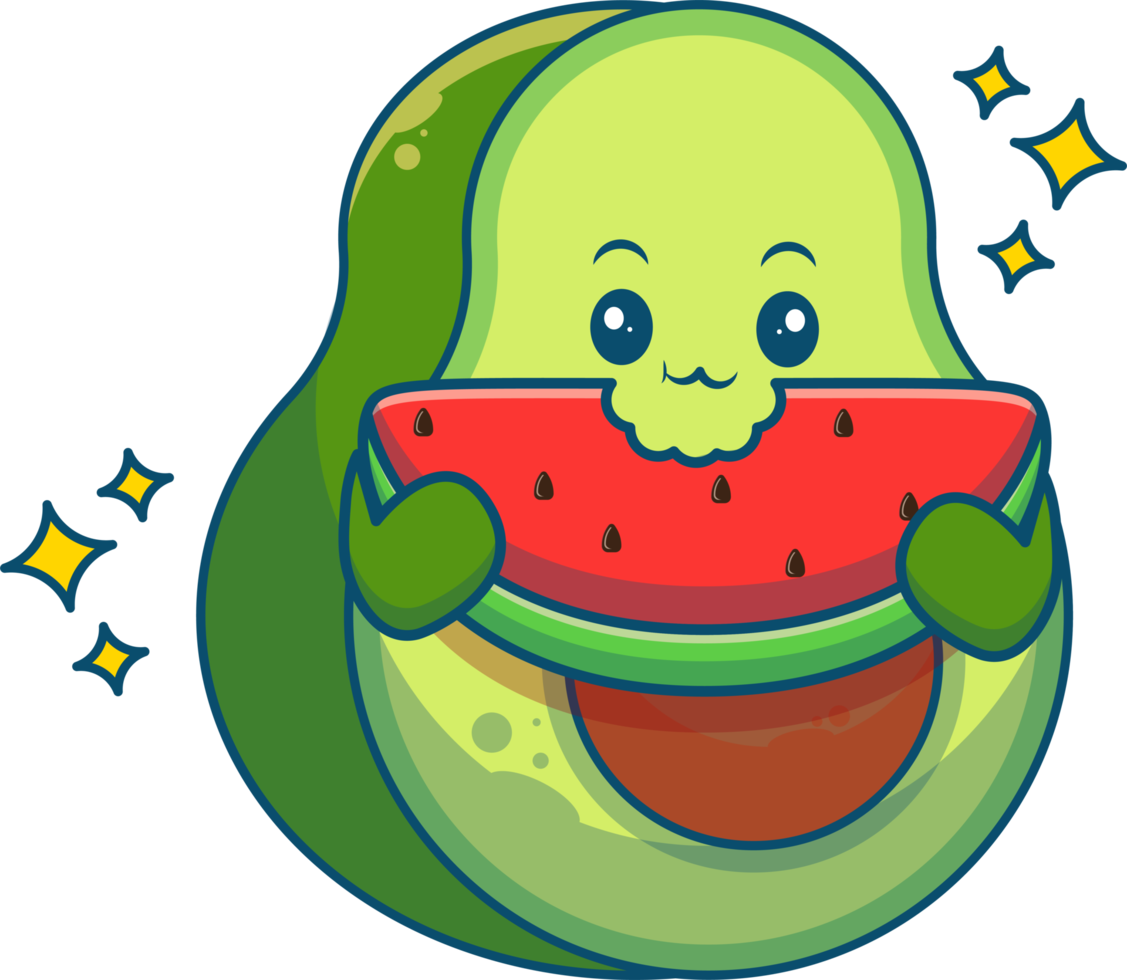 süßer Avocado-Cartoon png