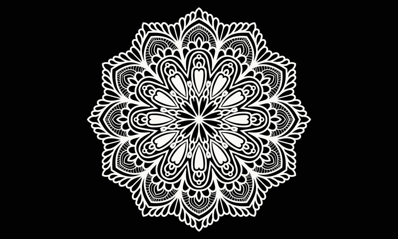 Black and white ornament. Mandala design. Abstract background design. vector
