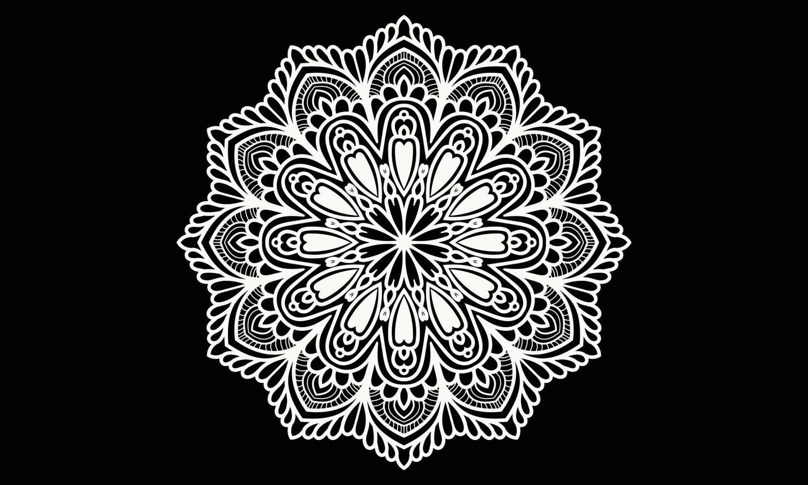 adorno blanco y negro. diseño de mandalas diseño de fondo abstracto. vector