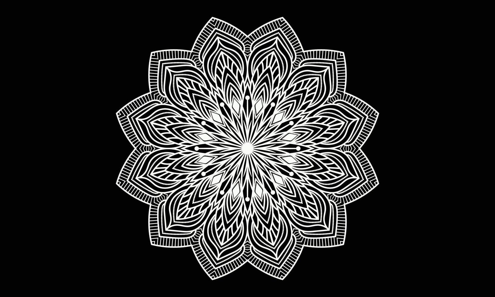 Black and white ornament. Mandala design. Abstract background design. vector