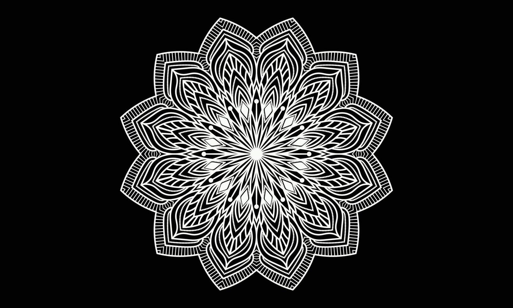 Black and white ornament. Mandala design. Abstract background design. vector