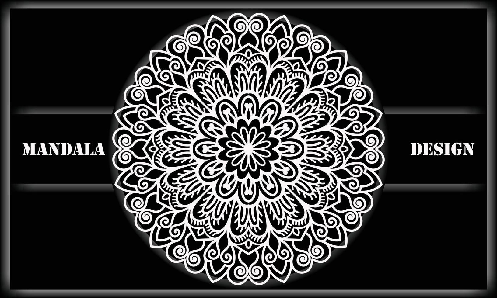 Black and white ornament. Mandala design. Abstract background design. vector