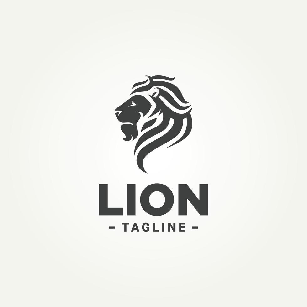 abstract lion head icon label logo template vector illustration design