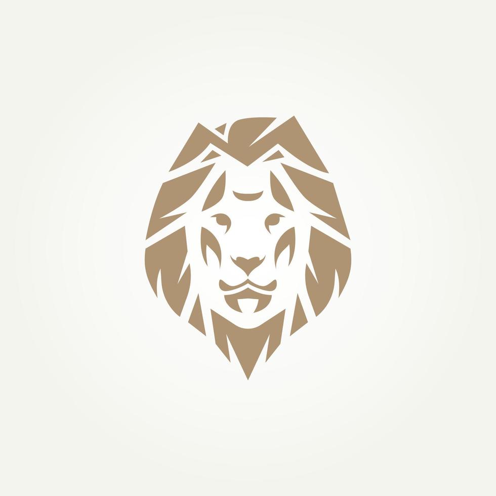 luxurious isolated abstract lion head icon label logo template vector illustration design