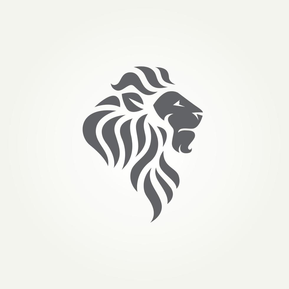 isolated abstract lion head icon label logo template vector illustration design