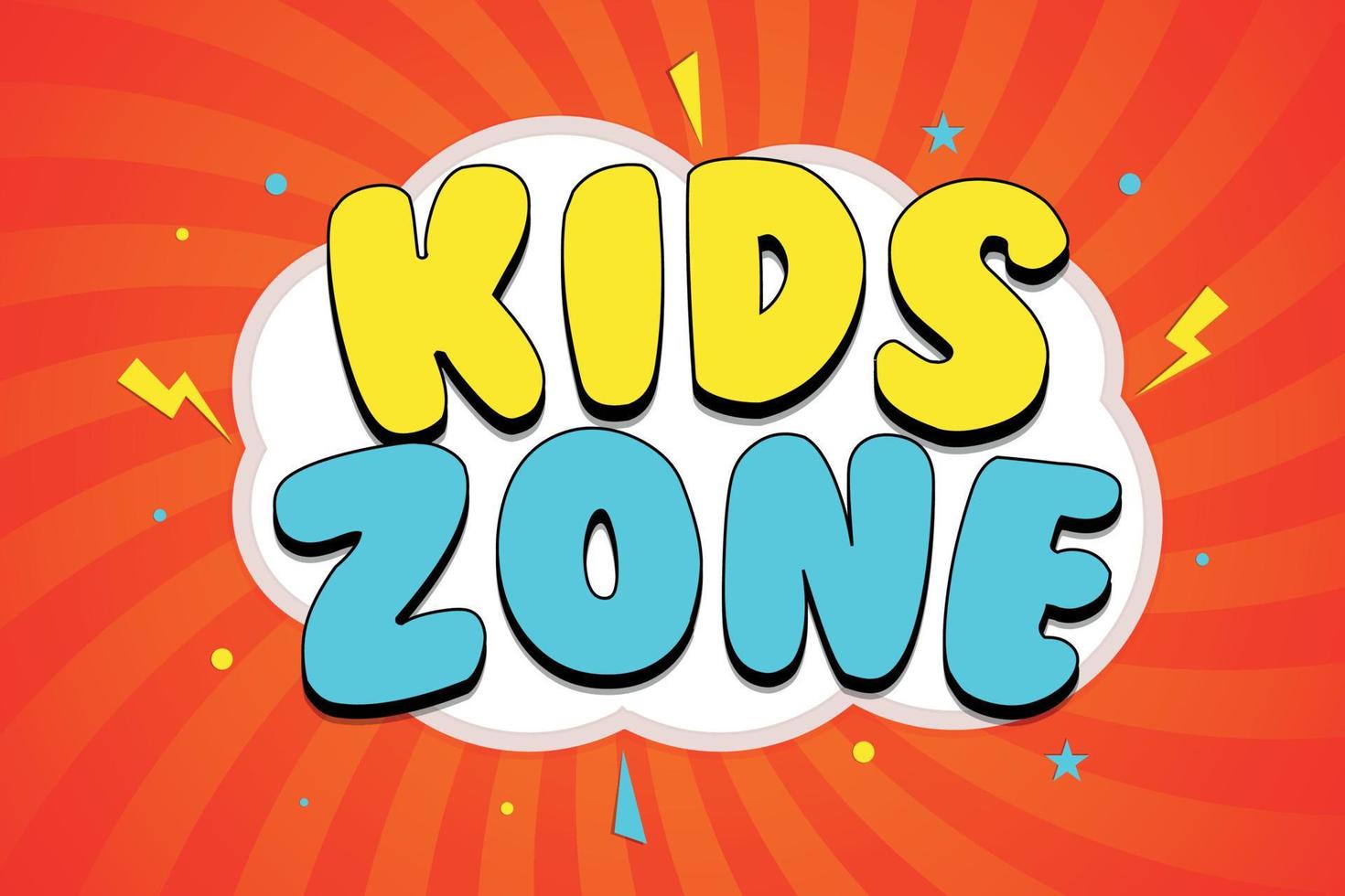 Kids zone cartoon style banner vector