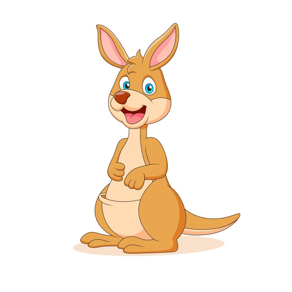 Cute kangaroo cartoon vector illustration